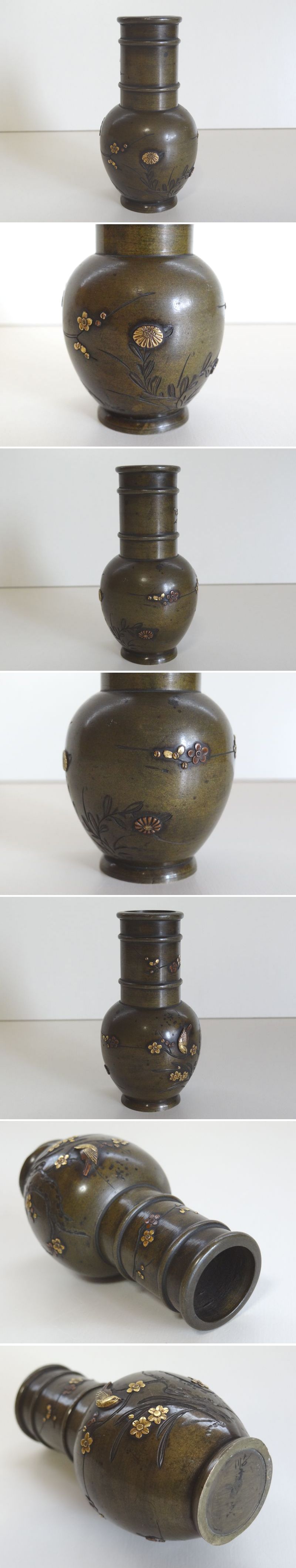 【日本入荷】●いけばな　華道●小さな砂鉢　銅器●古いものです 花器